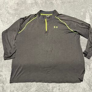 Under Armour Shirt Mens 3XL Quarter Zip Performance Long Sleeve Gray